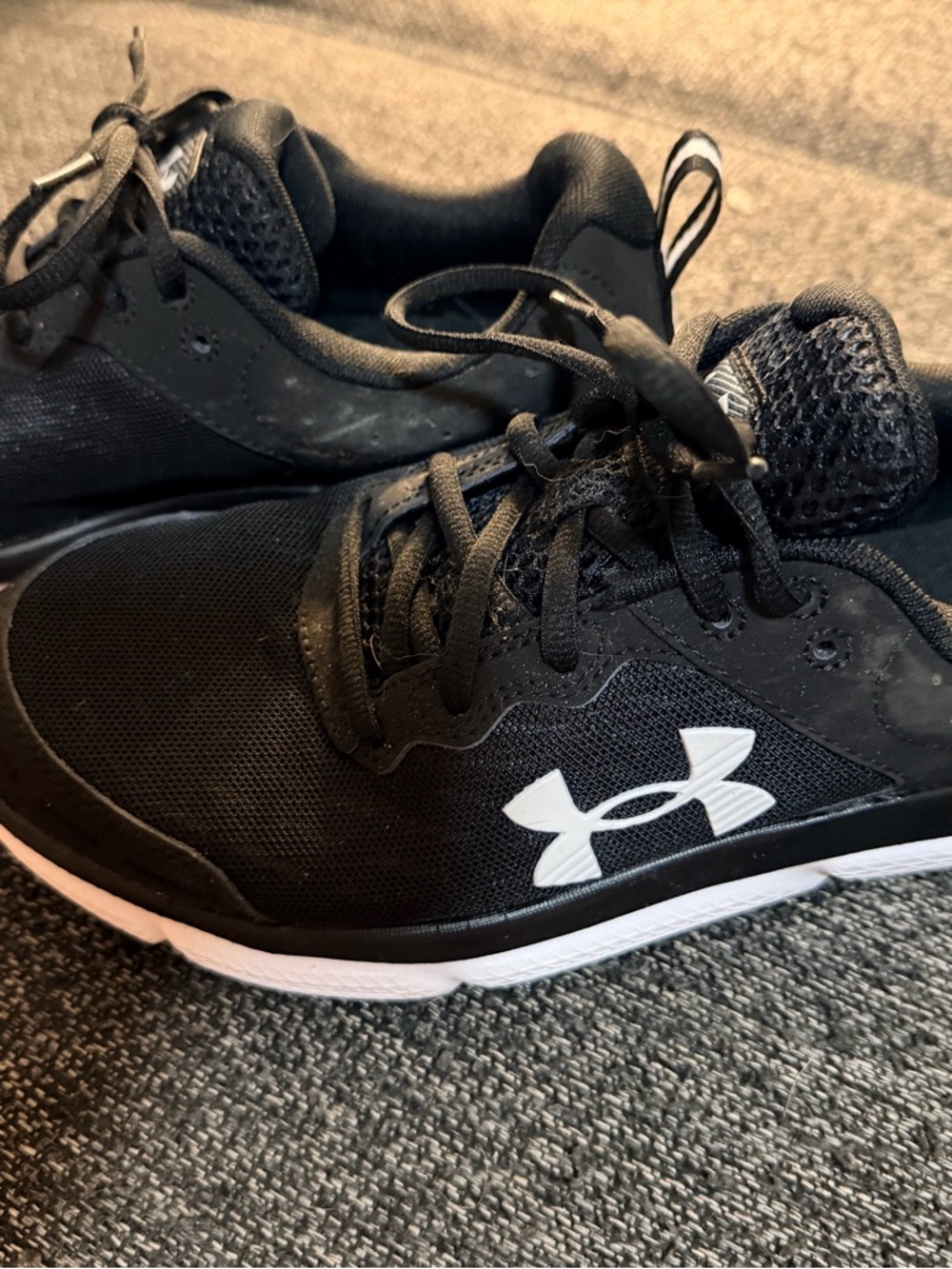 Under Armour Black Sneakers with White Logo Accents
